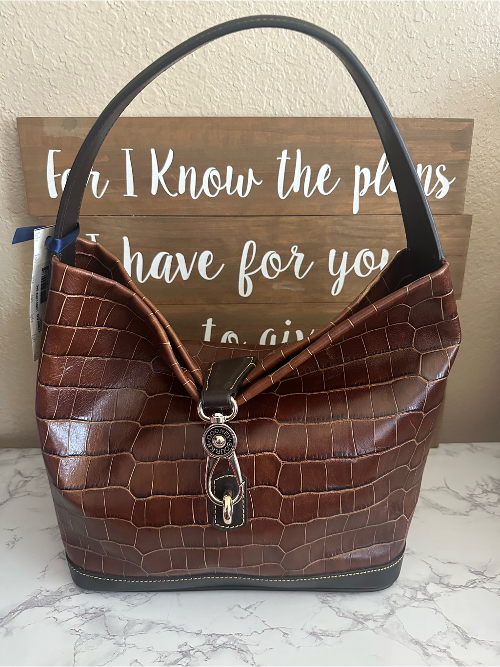 Authentic Dooney  Bourke Croco Embossed Tote